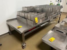 S/S Mobile Cheese Form Table with Insert, Dimensions= 116