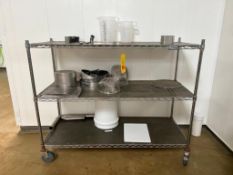 S/S Mobile Rack with (3) Shelves, Dimensions= 5' x 2' x 43