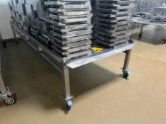 S/S Mobile Cheese Form Table with Insert, Dimensions= 116