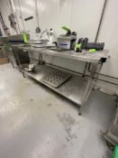 S/S TABLE WITH SHELF, APPROX. 74