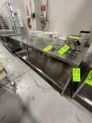 S/S TABLE WITH SHELF, 94-1/2