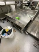 S/S PORTABLE CART WITH S/S BACKSPLASH, APPROX. 42