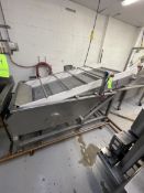 COOLING TANK WITH CLEATED CONVEYOR, APPROX. 82