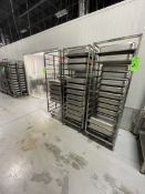 (4) STEAM TABLE / WARMING PAN RACKS, INCLUDES APPROX. (75) WARMING / STEAM TABLE PANS, APPROX.