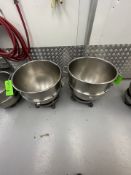 (2) HOBART MIXING BOWLS WITH PORTABLE BASES, APPROX. 20