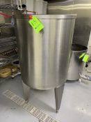 S/S HINGED-LID CONE-BOTTOM TANK WITH BUTTERFLY OUTLET VALVE, APPROX. 33