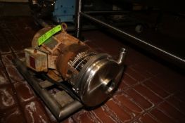 Puriti 3 hp Centrifugal Pump, M/N C218, S/N 2128597, with Reliance 1755 RPM Motor, with Aprox. 3