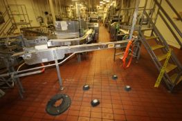 2-Sections of Product Conveyor, with (2) Drives, with (4) S/S Discharge Chutes (NOTE: 1-Section