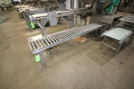 (2) Straight Sections of Roller Conveyor, (1) Aprox. 104