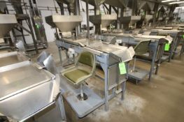S/S Picking Table, with S/S Infeed Funnel, with (1) Chair, Overall Length of Table: Aprox. 100