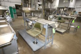 S/S Picking Table, with S/S Infeed Funnel, with (1) Chair, Overall Length of Table: Aprox. 100