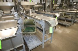 S/S Picking Table, with S/S Infeed Funnel, with (1) Chair, Overall Length of Table: Aprox. 100