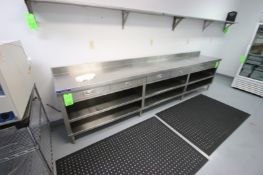 S/S Lab Counter, with S/S Bottom Shelves, Overall Dims.: 12 ft. L x 23