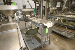 S/S Picking Table, with S/S Infeed Funnel, with (1) Chair, Overall Length of Table: Aprox. 100