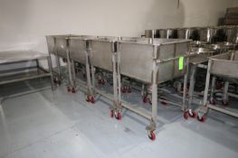 (5) S/S Square Totes, Internal Dims.: Aprox. 30