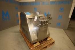 Gaulin 3-Piston Homogenizer, Type 2000 MC18 3 PS SN 6684006, with Micro Valve, 5,000 psi Guage &