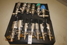 Lot of (13) Alfa Laval, Tri Clover, GEA & WCB Assorted S/S Air Valves, 1.5