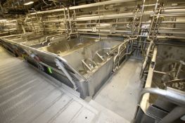 14,000 lb. S/S Ribbon Blender, S/N 70-198, L.H., Internal Blending Compartment Dims.: Aprox. 144