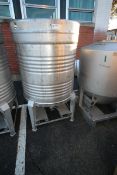 Aprox. 200 Gal. Vertical S/S Single Wall Tank, Internal Tank Dims.: Aprox. 40