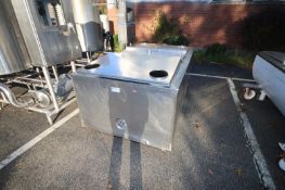 Aprox. 500 Gal. S/S Jacketed Horizontal Tank, with S/S Hinge Lids, Internal Tank Dims.: Aprox. 76