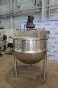 Lee 200 Gal. S/S Kettle, M/N 200D75, S/N B6321A, MAWP 90 PSI @ 332 F, MDMT -20 F @ 90 PSI, with