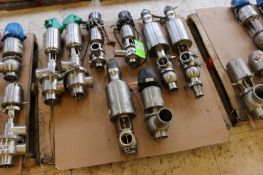 (8) Assorted S/S Air Valves, with Clamp Type Inlet/Outlet Ranging From 2