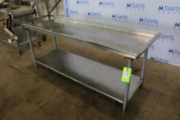 S/S Table,with Mild Steel Legs, Overall Dims.: Aprox. 79