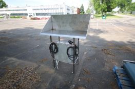 S/S Pack Off Table, Table Dims. Aprox. 4 ft. 6” L x 17” W x 14-1/2” H, Mounted on S/S Frame (INV#