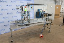 Filling Equip. Company Straight Line Sealer,with (1) Sealing Head, with Foot Control, Mounted on S/S