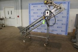 CMI S/S Incline Conveyor,M/N 1C-5, S/N 0208, Height of Belt to Ground: Aprox. 70