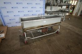 S/S COP Tank, Internal Dims. Aprox. 6 ft. 5” L x 17-1/2” W x 13” Deep, with Bottom Centrifugal Pump,