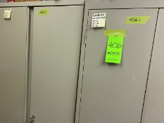 2 Office Metal Storage cabinets with Supplies: One(1) Sandusky with keys 30