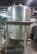 500 Gallon (approx.) Stainless Steel Single Wall Tank- 38 diameter, 70