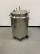 Stainless Steel Tank. 30inch diameter 32 straight wall. On wheels. As shown in photos. No Reserve (