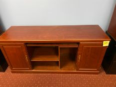 3 matching pieces with contents. 2 glass door showcases (29