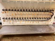 1 Oyster Bay Pump Liquid Dispensing System with 19 glass beakers on stainless steel rolling cart (