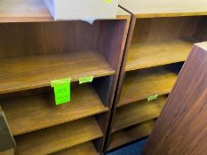 4 matching wood veneer book shelves all 36