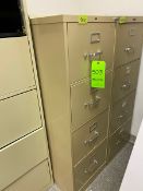 2 legal 4-drawer filing cabinets. One (1) with key. 18