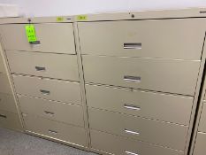 4 total matching 5-Drawer Lateral filing cabinets, some with keys, Premier Brand, 42