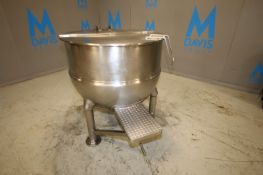 Groen 150 Gallon S/S Jacketed Kettle, Model FT-150 SN 81076-4, with Hinged Lid, 3