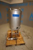 Aprox. 60 Gallon Vertical S/S CIP Tank with Hinged Lid, S/S Legs, 2