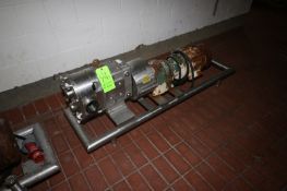 Waukesha Cherry Burrell 5 hp Positive Displacement Pump, M/N 130, S/N 186918 96, with Aprox. 3