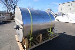 Mojonnier Aprox. 1,000 Gallon Vertical S/S Tank,Model M112.1 SN 1301, with Hinged Lid, 2