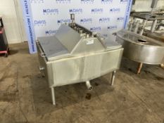 Aprox. 80 Gal. S/S Single Wall Balance Tank, with (2) S/S Hinge Lids, with S/S Air Valve, Mounted on