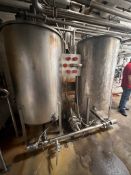 2-TANK CIP WITH SHELL AND TUBE HEAT EXCHANGER,  CENTRIFUGAL PUMP (INV#87390)(Located @ the MDG