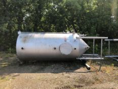 Aprox. 1,500 Gal. Cone-Bottom Tank, S/N Shell, (2) Air Actuated Valves, 2