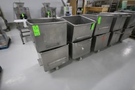 (4) S/S Portable Totes, Internal Dims.: Aprox. 27” L x 23” W x 14” Deep (LOCATED IN BELTSVILLE,