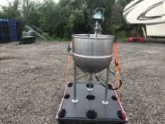 Groen 40 Gal. S/S Kettle, S/N 19391, 40 WP with Lightnin Air Mixer, Model XDA-33, S/N 86780-262 (Rig