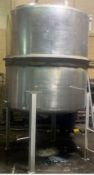 500 Gallon (approx.) Stainless Steel Single Wall Tank- 38 diameter, 70