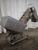 New England Machinery Stainless Steel Inclie Cleated Belt Conveyor, Stainless steel construction,